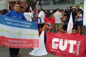 Direção do SNA (Sindicato Nacional dos Aeroviários) participa das manifestações da Greve Geral, convocada pela CUT, contra a Reforma da Previdência.